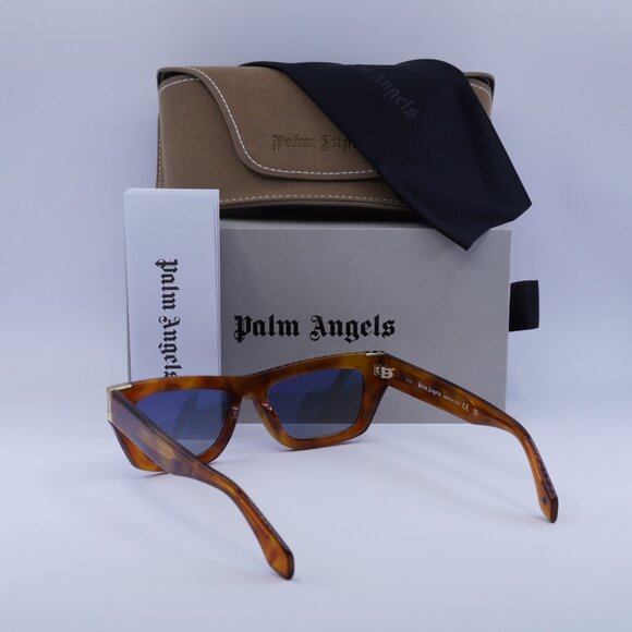 Palm Angels PERI10K MALIBU 6E49 Cat Eye Sunglasses - Havana/Blue - Picture 5 of 8